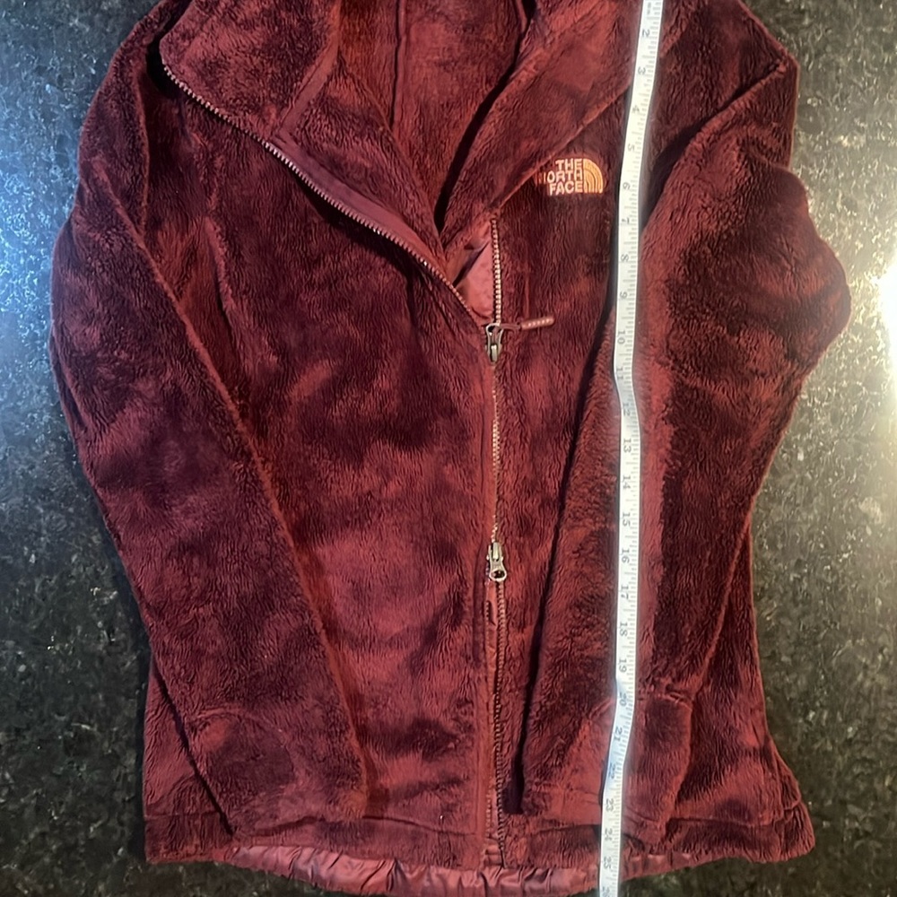 North Face fuzzy stand up collar jacket, extra small.